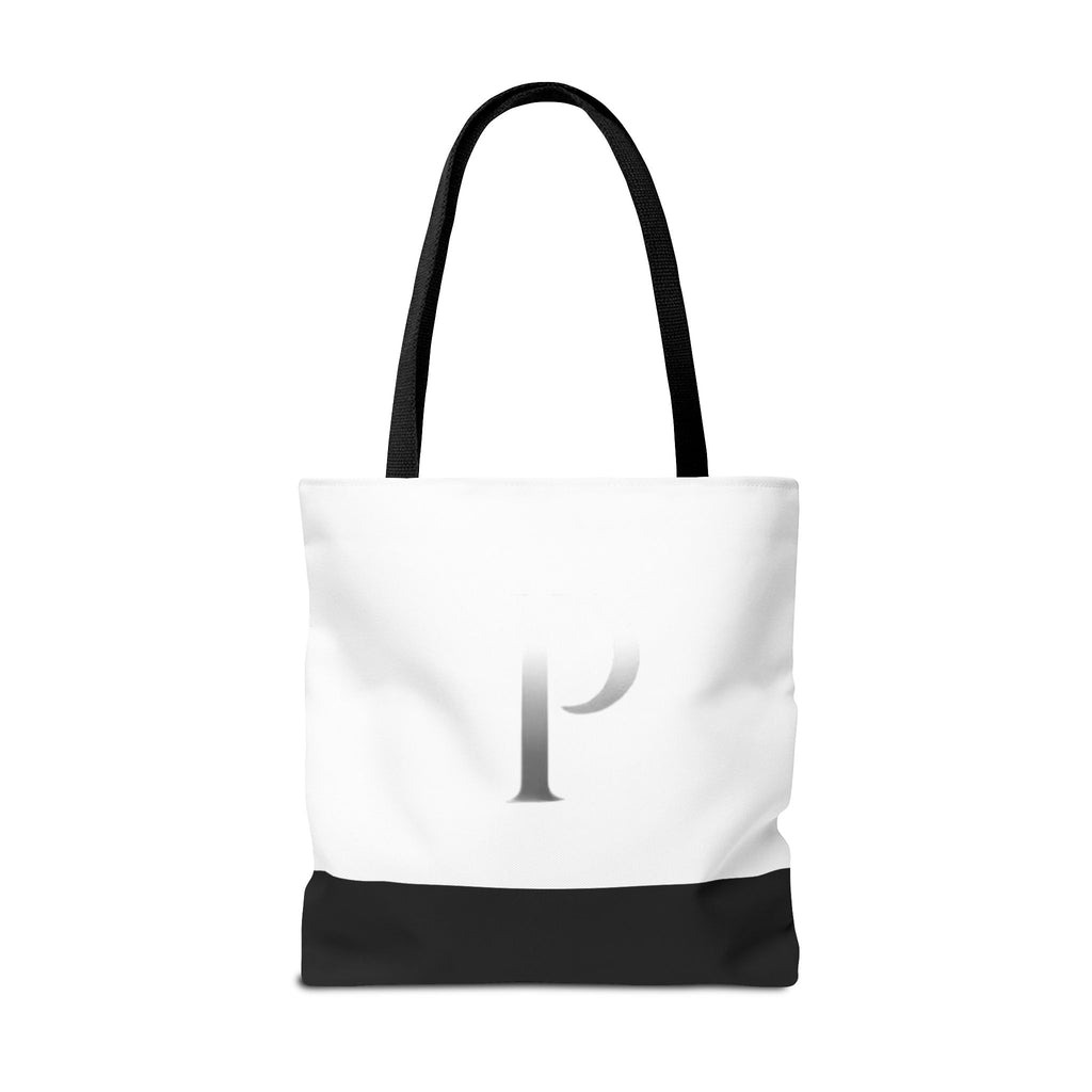 Predora Panther Tote Bag — Black & White Monogram Canvas Tote
