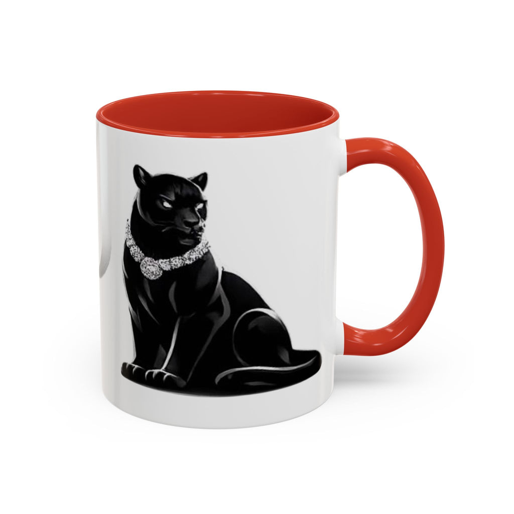 Panther Accent Coffee Mug — Elegant Black Cat Design (11/15 oz)