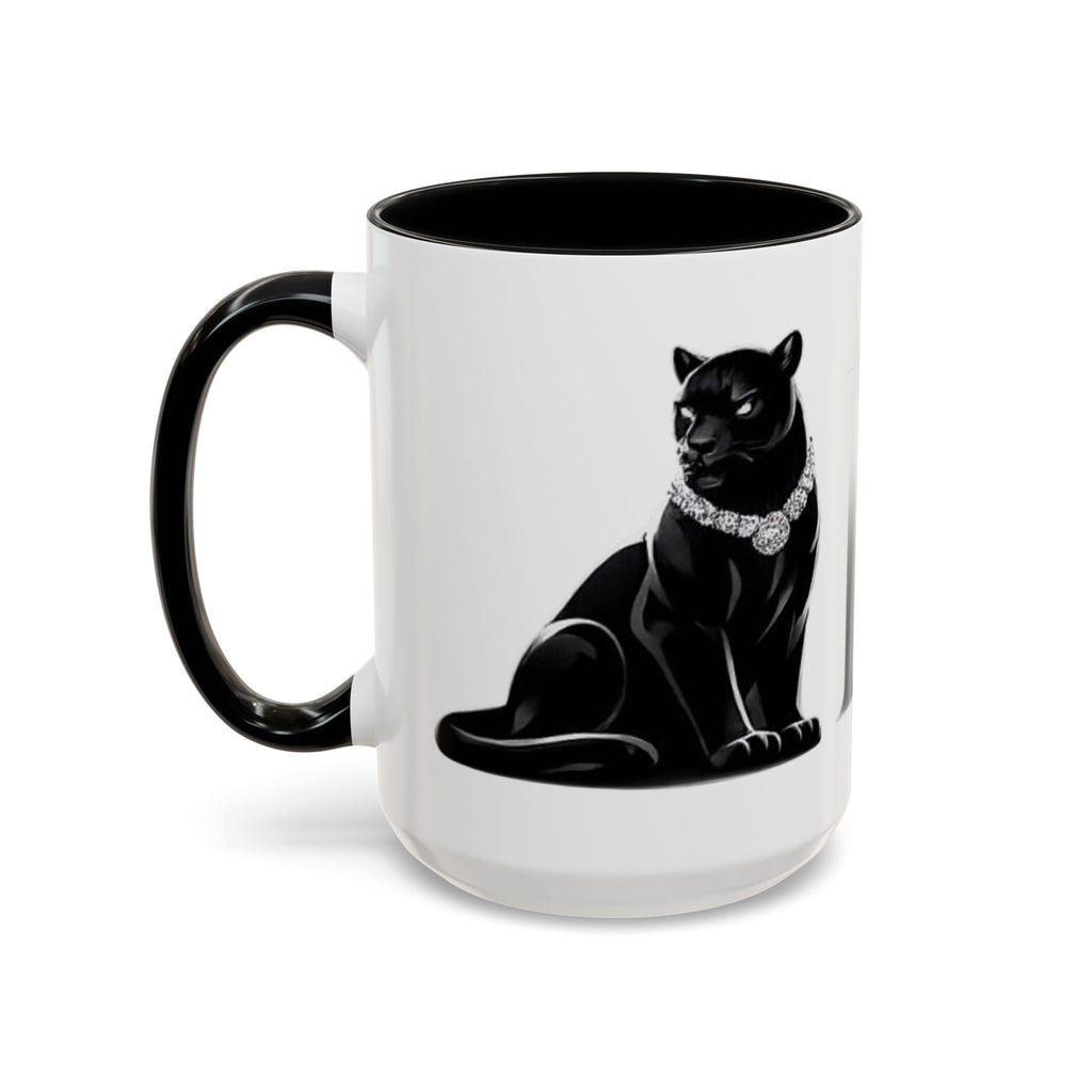 Panther Accent Coffee Mug — Elegant Black Cat Design (11/15 oz)