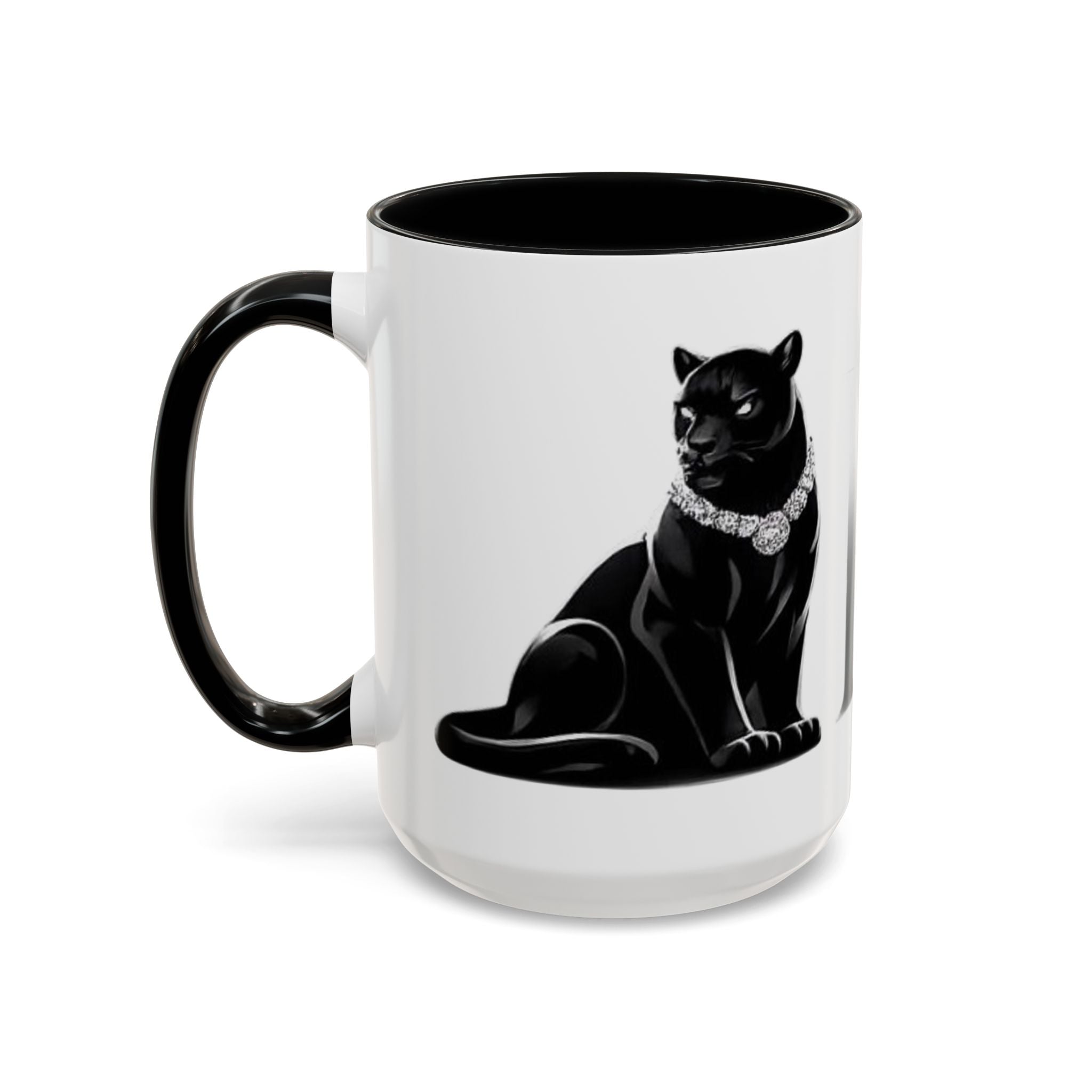 Panther Accent Coffee Mug — Elegant Black Cat Design (11/15 oz)