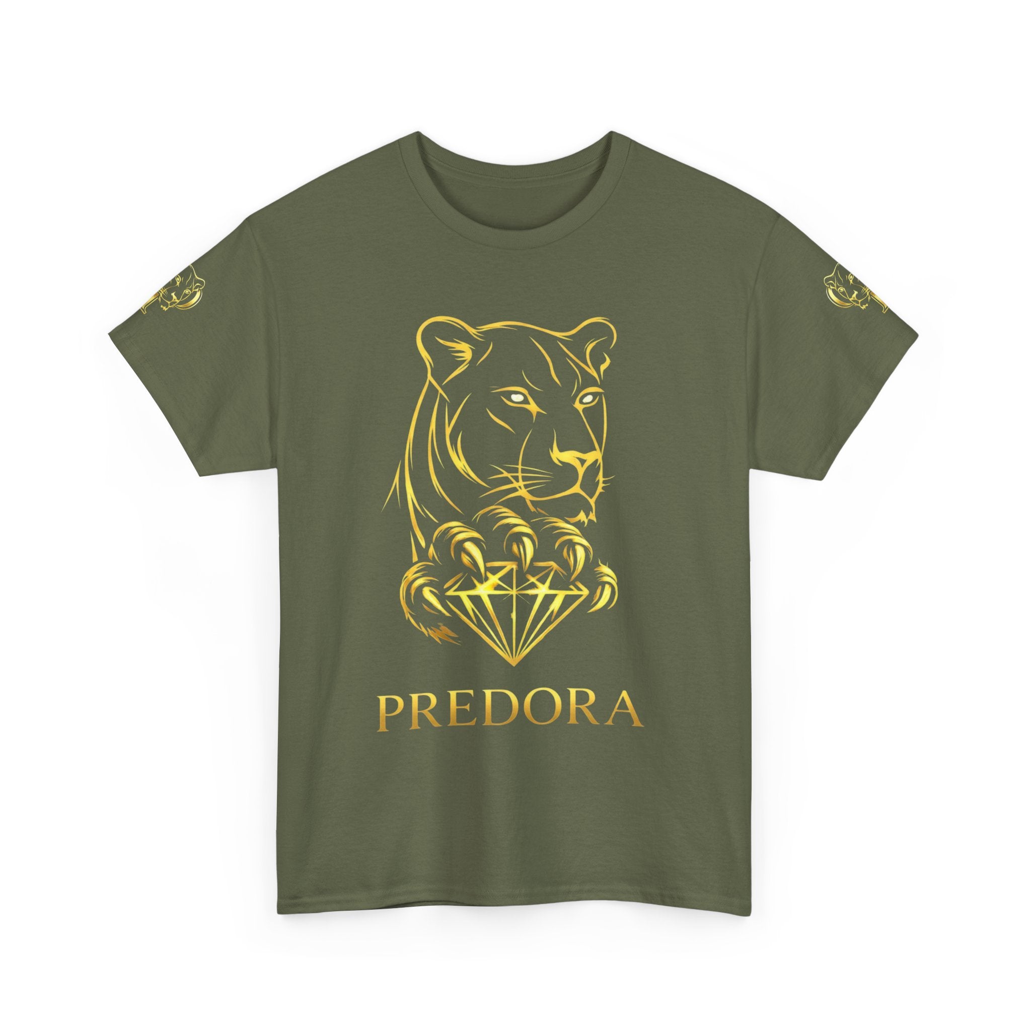 Tiger Diamond Tee — Predora Gold Lion Graphic T-Shirt