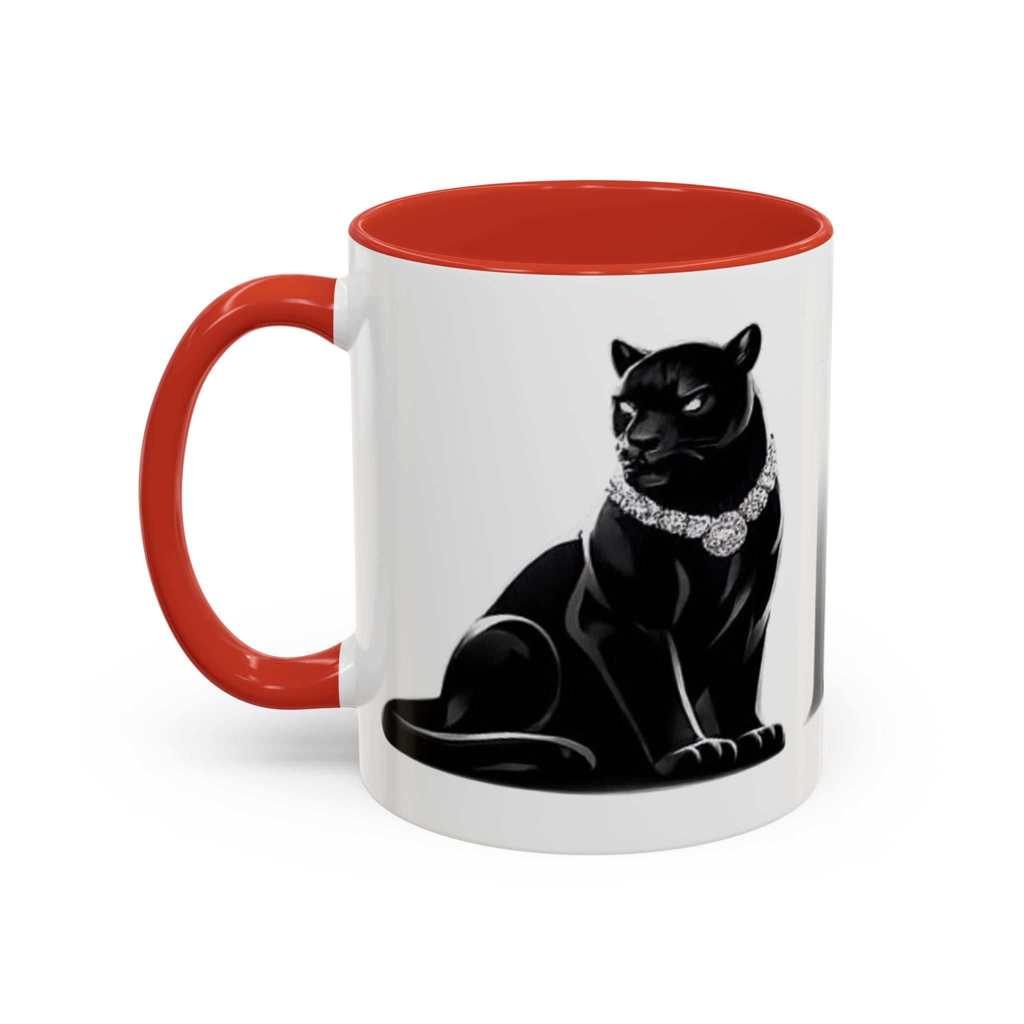 Panther Accent Coffee Mug — Elegant Black Cat Design (11/15 oz)