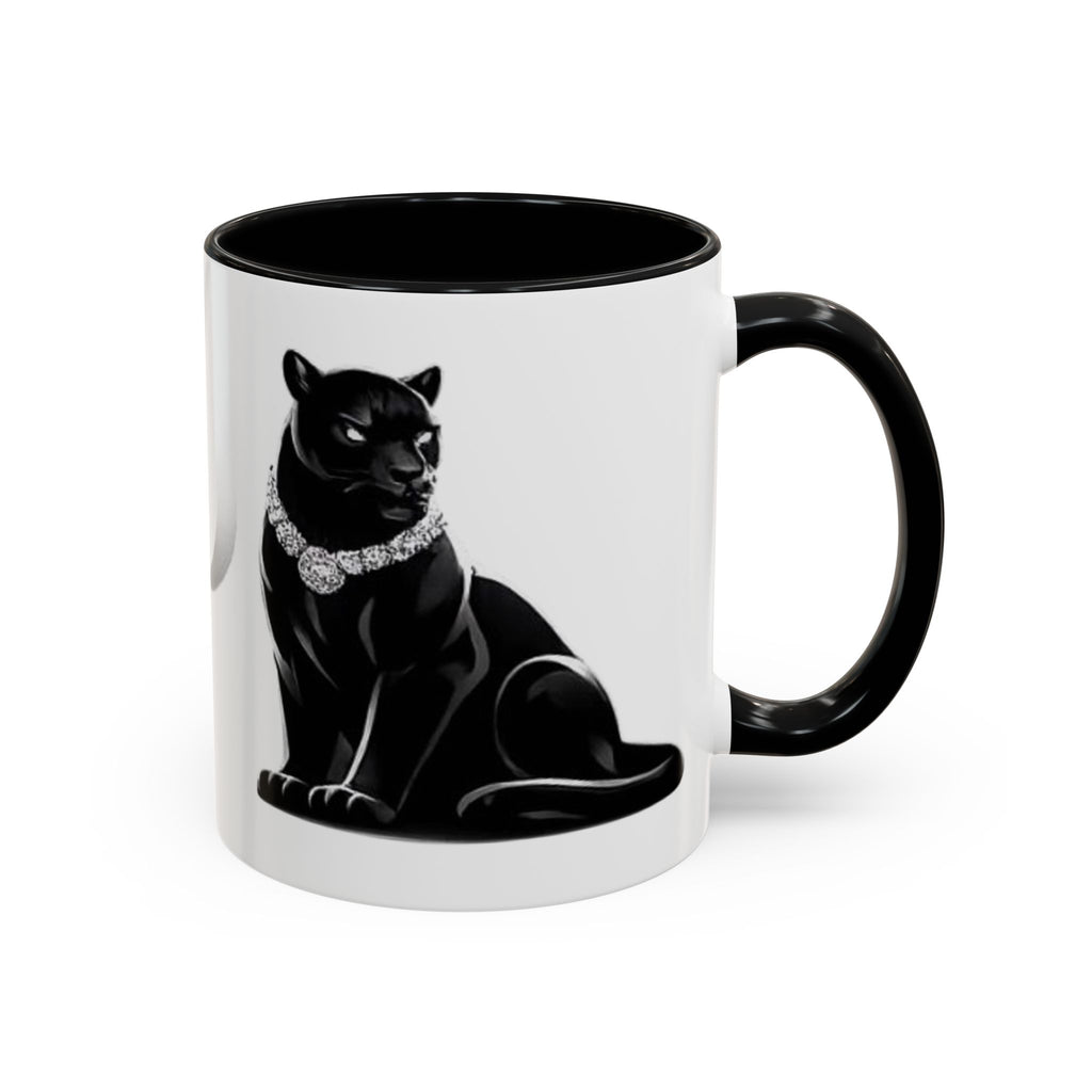 Panther Accent Coffee Mug — Elegant Black Cat Design (11/15 oz)
