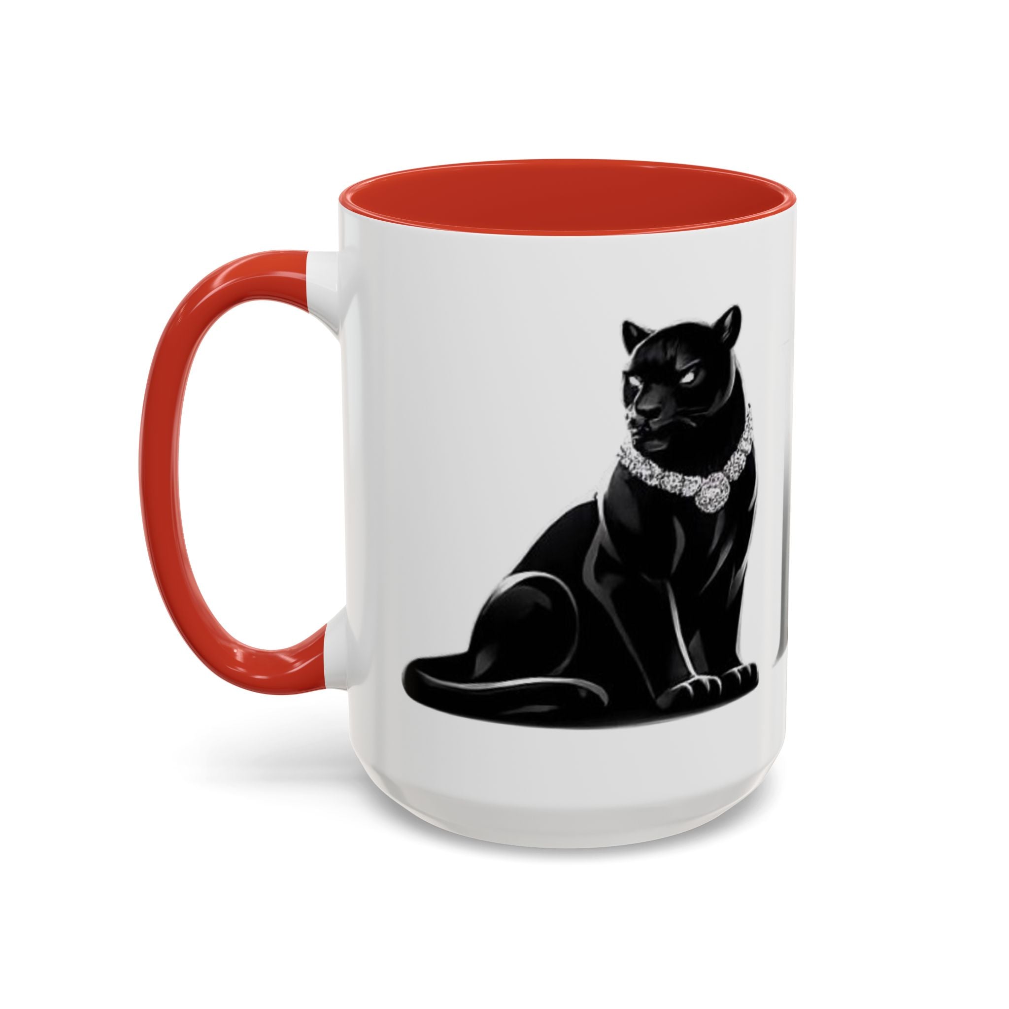 Panther Accent Coffee Mug — Elegant Black Cat Design (11/15 oz)