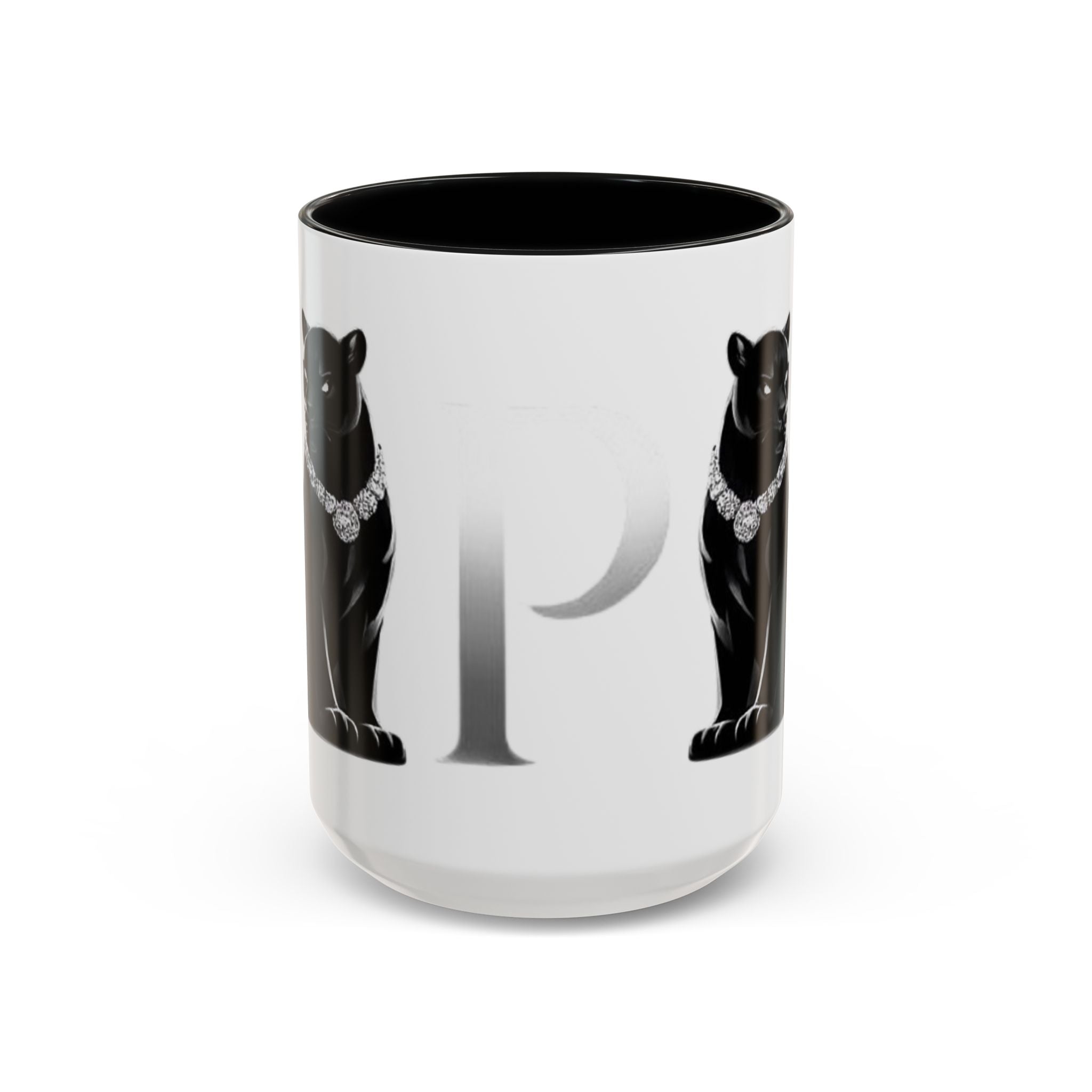 Panther Accent Coffee Mug — Elegant Black Cat Design (11/15 oz)