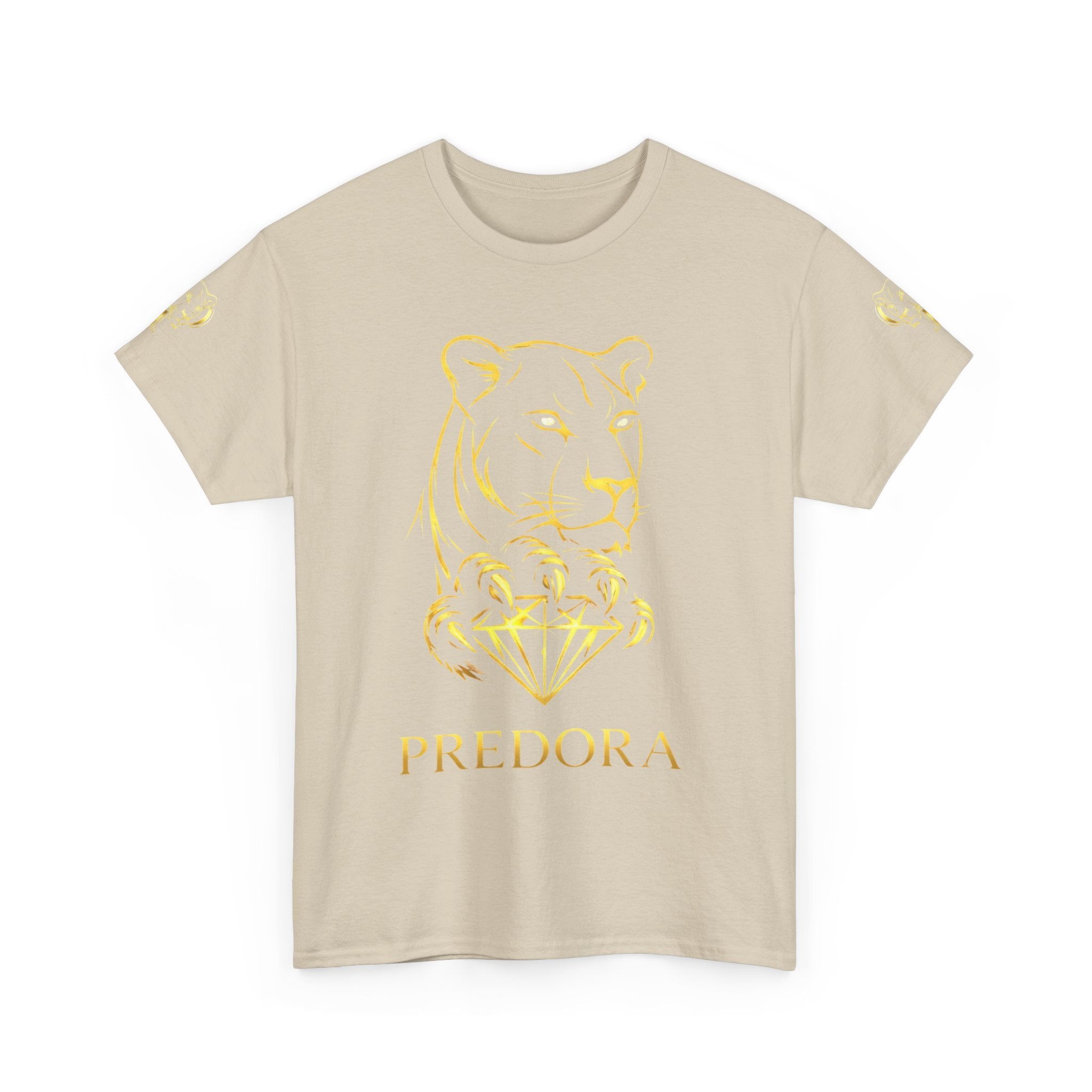 Tiger Diamond Tee — Predora Gold Lion Graphic T-Shirt