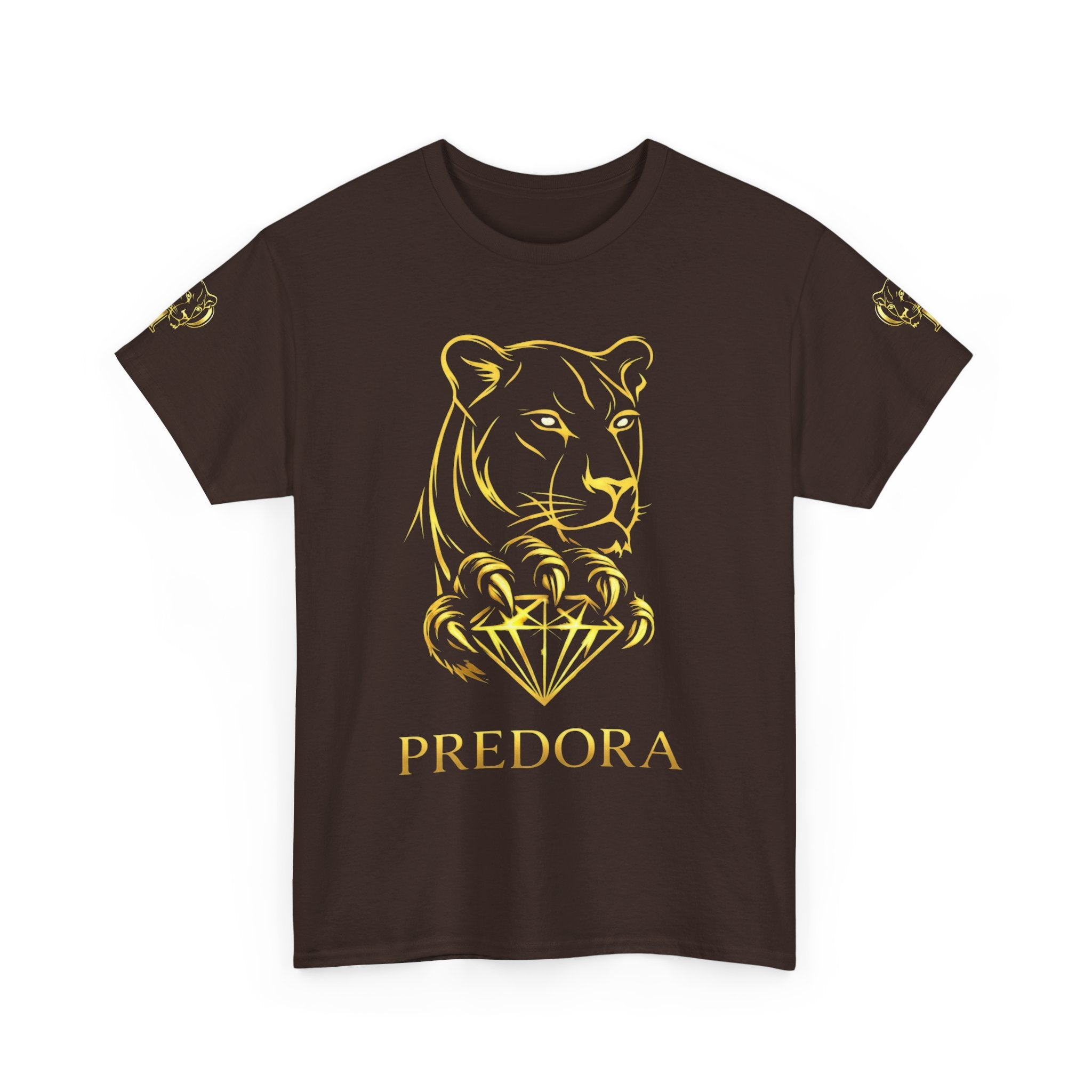 Tiger Diamond Tee — Predora Gold Lion Graphic T-Shirt