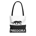Predora Panther Tote Bag — Black & White Monogram Canvas Tote